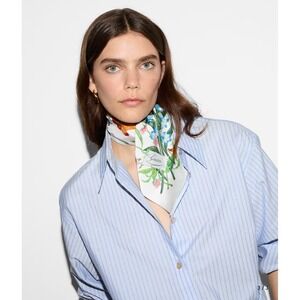 Gucci‎ Floral Print Silk Neck Bow Skinny Scarf, Hair Band, Bag Accessory